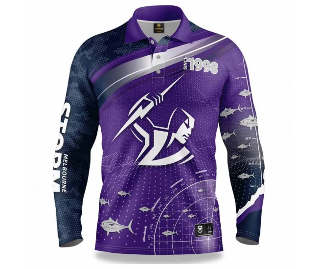 2022 Melbourne Storm Rugby Mens Fishfinder Fishing Shirt