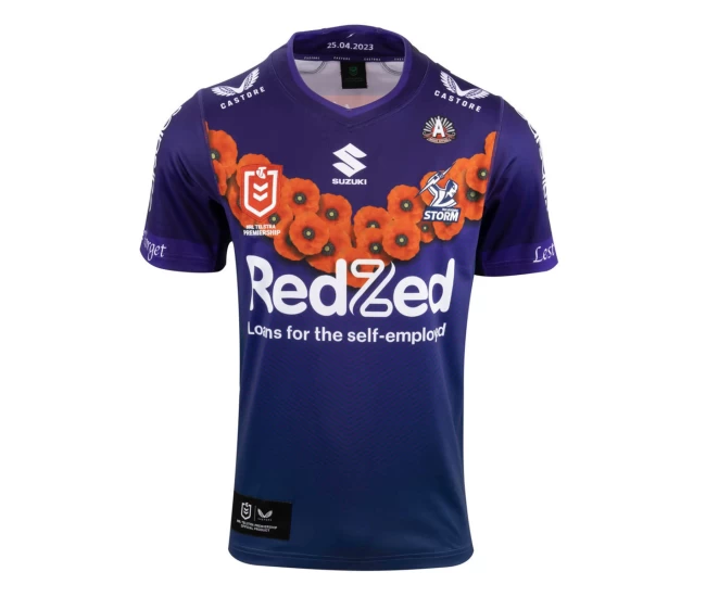 2023 Melbourne Storm Rugby Mens Anzac Jersey